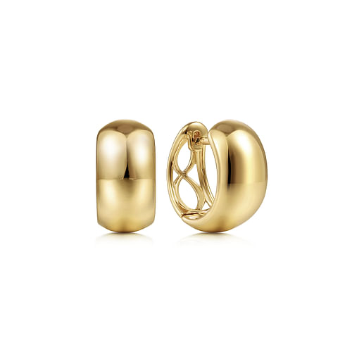 GABRIEL & CO CONTEMPORARY COLLECTION 14K YELLOW GOLD HUGGIE EARRINGS   (3.05 GRAMS)