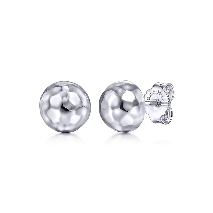 GABRIEL & CO SOUVIENS COLLECTION STERLING SILVER HAMMERED STUD EARRINGS    (1.60 GRAMS)