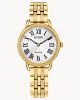 LADIES CITIZEN GOLDTONE ECO DRIVE WATCH WITH WHITE FACE