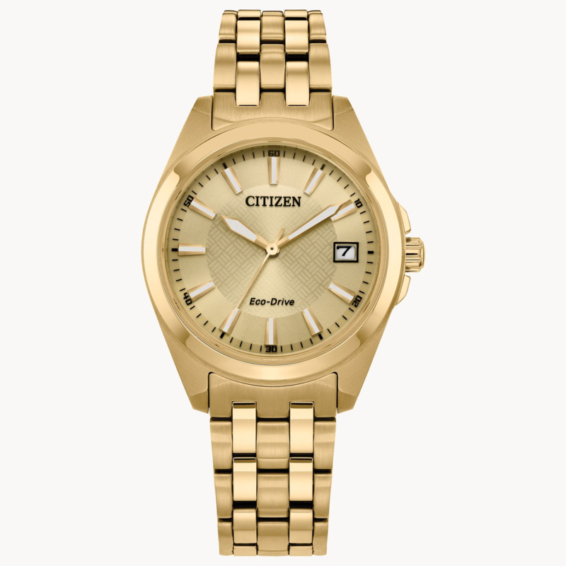 LADIES ECO DRIVE PEYTEN WATCH GOLD TONE CASE AND BRACELET WITH CHAMPAGNE DIAL