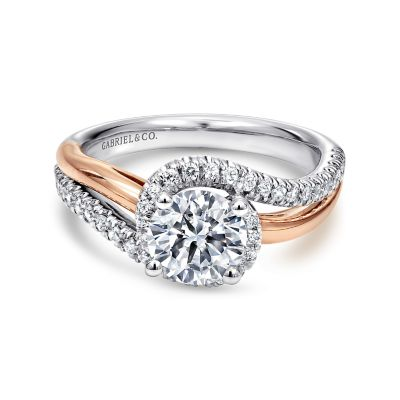Round Bypass Engagement Ring Setting