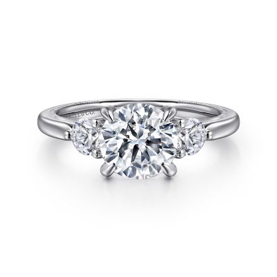 Round 3-Stone Engagement Ring Setting