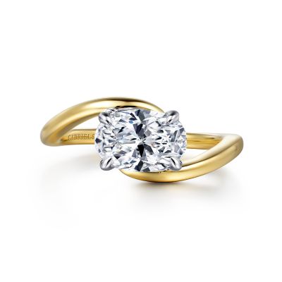 Oval Bypass Engagement Ring Setting