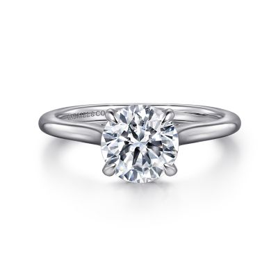 Round Hidden Halo Engagement Ring Setting