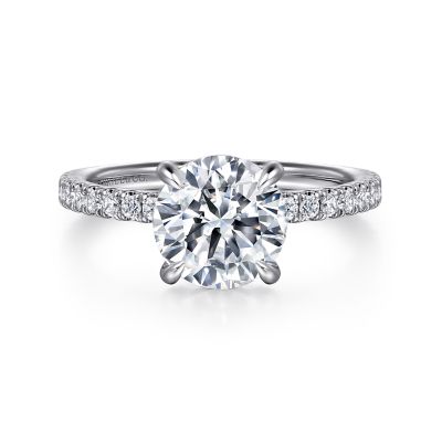 Round Hidden Halo Engagement Ring Setting