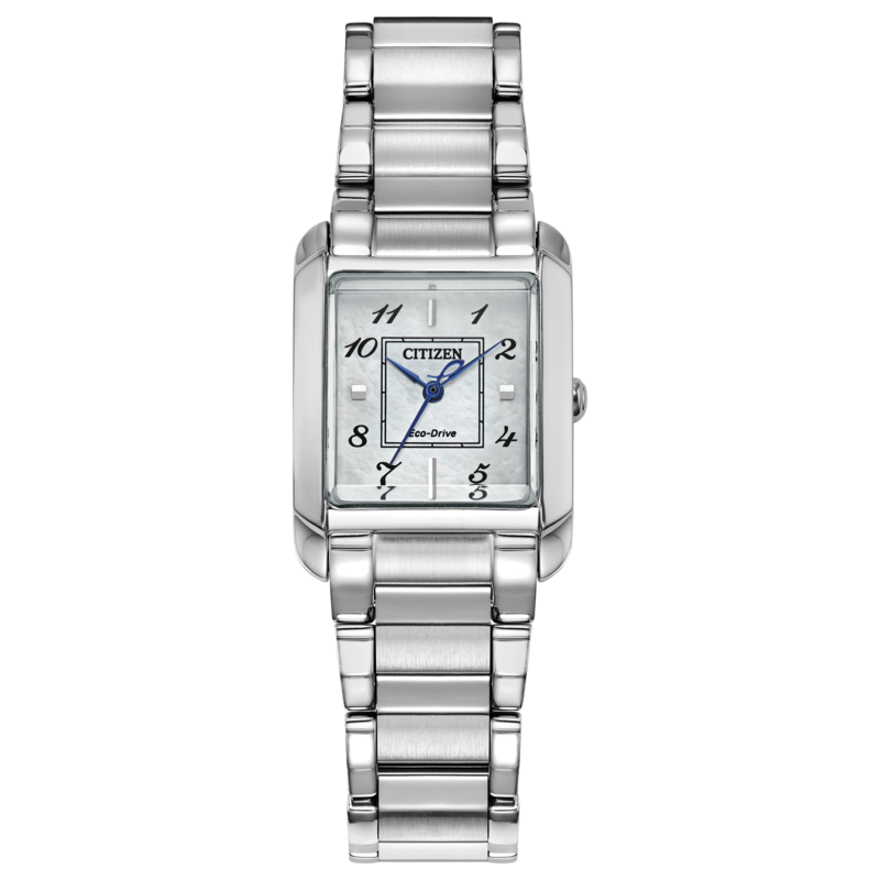 LADIES CITIZEN BIANCA ECO DRIVE WATCH STAINLESS STEEL CASE AND BRACELET WITH MOTHER OF PEARL DIAL