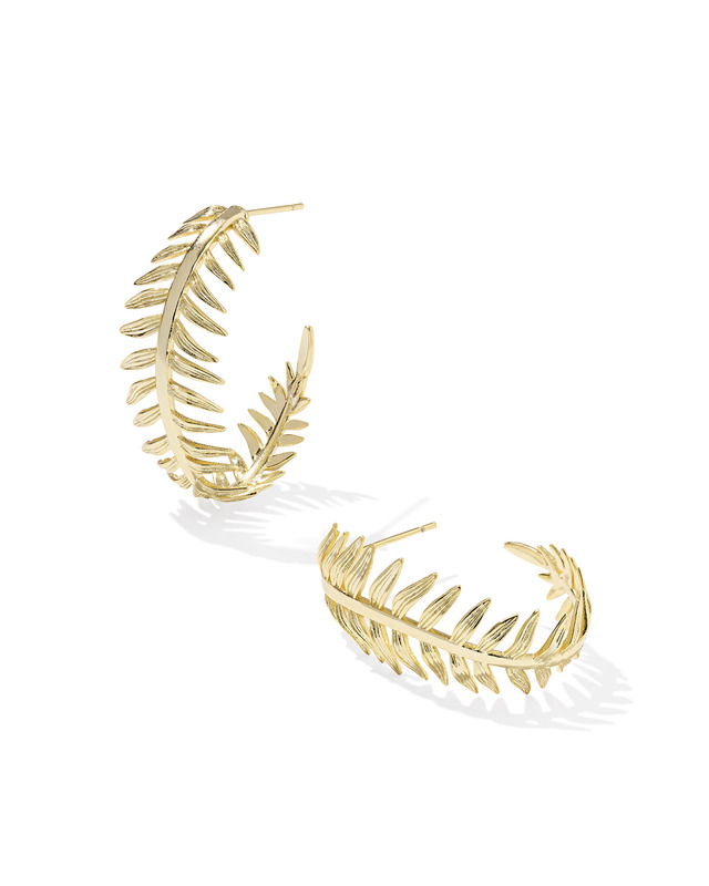 KENDRA SCOTT KAYLA COLLECTION 14K YELLOW GOLD PLATED BRASS FASHION HOOP EARRINGS