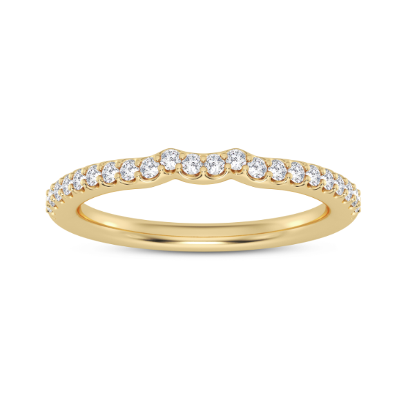 MOZE 14K YELLOW GOLD PRONG SET DIAMOND WEDDING BAND SIZE 7 WITH 22 = 0.25TW ROUND F-G VS2 DIAMONDS  (2.85 GRAMS)