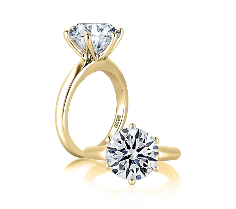 18K YELLOW GOLD SOLITAIRE REMOUNT SIZE 6   (6.09 GRAMS)