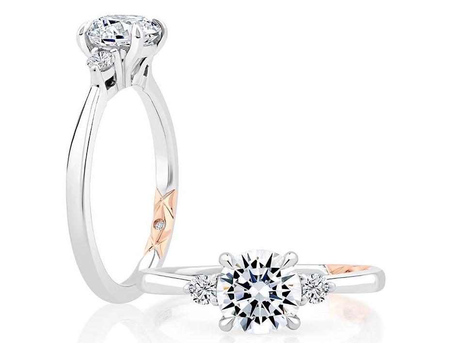 Round 3-Stone Engagement Ring Setting