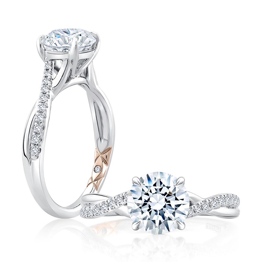 Round Twist Engagement Ring Setting