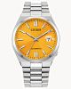 GENTS CITIZEN AUTOMATIC STAINLESS WATCH WITH YELLOW FACE