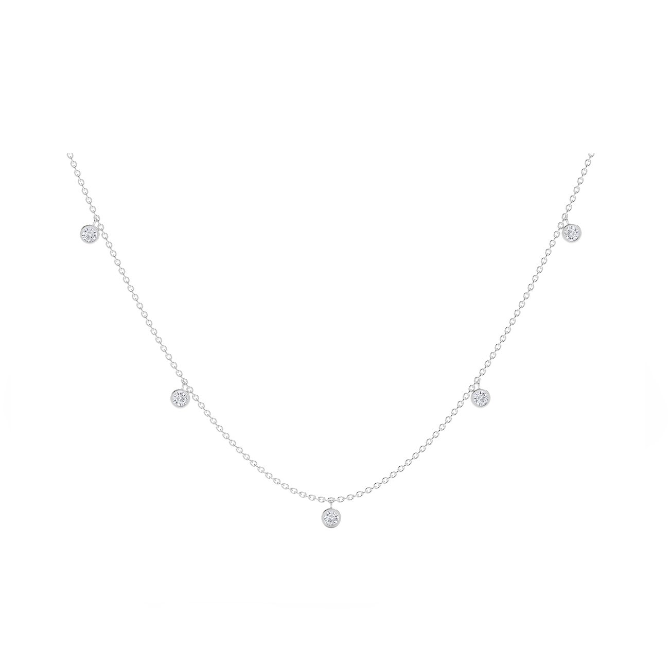 18K WHITE GOLD FOREVERMARK TRIBUTE COLLECTION DIAMOND NECKLACE LENGTH 16