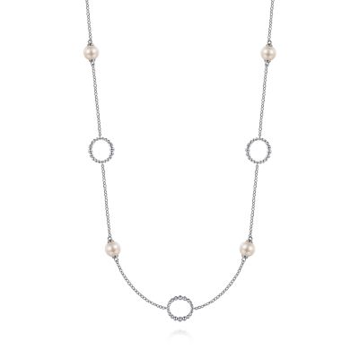BUJUKAN COLLECTION STERLING SILVER BEADED OPEN CIRCLE STATION 28