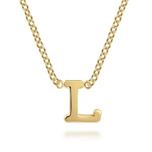 GABRIEL & CO CONTEMPORARY COLLECTION 14K YELLOW GOLD INITIAL L GOLD PENDANT 17.5