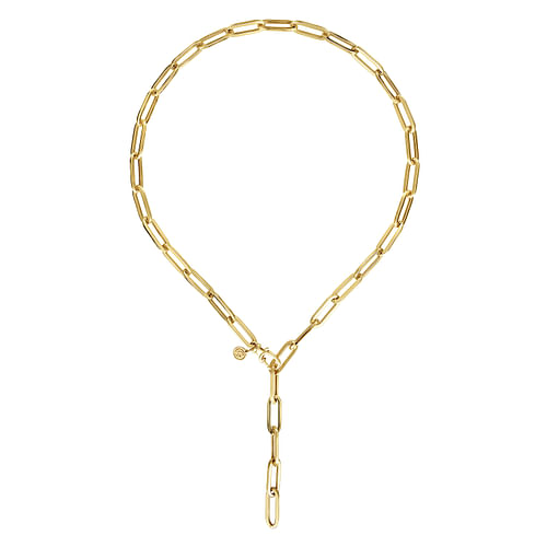 GABRIEL & CO CONTEMPORARY COLLECTION 14K YELLOW GOLD Y CHAIN 20