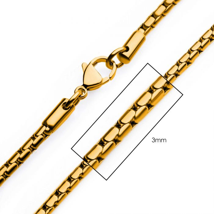 18K YELLOW GOLD PLATED STAINLESS STEEL 22