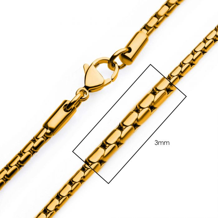 18K YELLOW GOLD PLATED STAINLESS STEEL 20