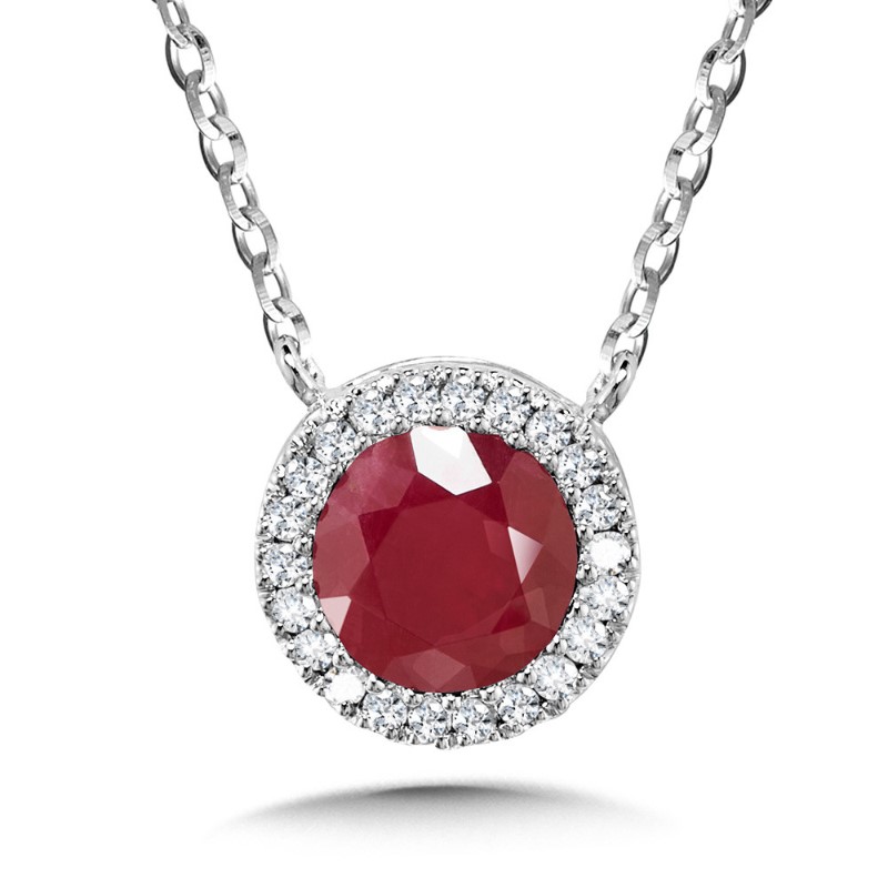 Ruby Halo Necklace