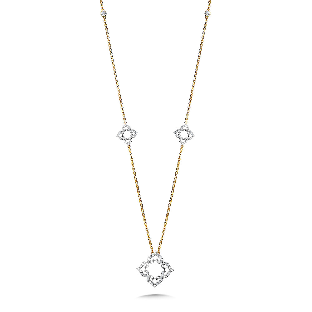 Diamond Heart Clover Necklace