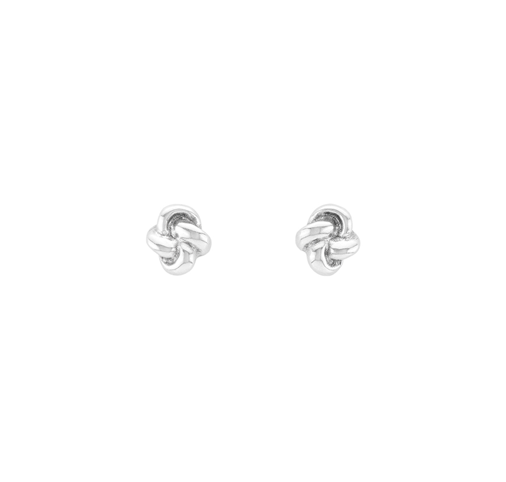 UNO DE 50 STERLING SILVER PLATED TANGLED UP KNOT EARRINGS