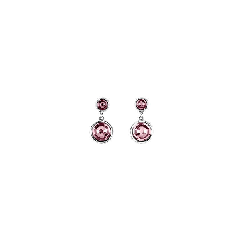 UNODE50 DOUBLE TROUBLE SILVER PLATED DANGLE EARRINGS WITH SWAROVSKI CRYSTALS