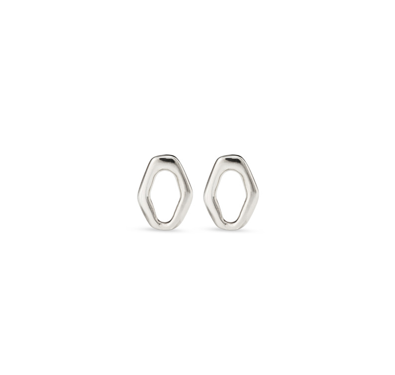 UNODE50 LADIES SILVER PLATED FASHION STUD EARRINGS
