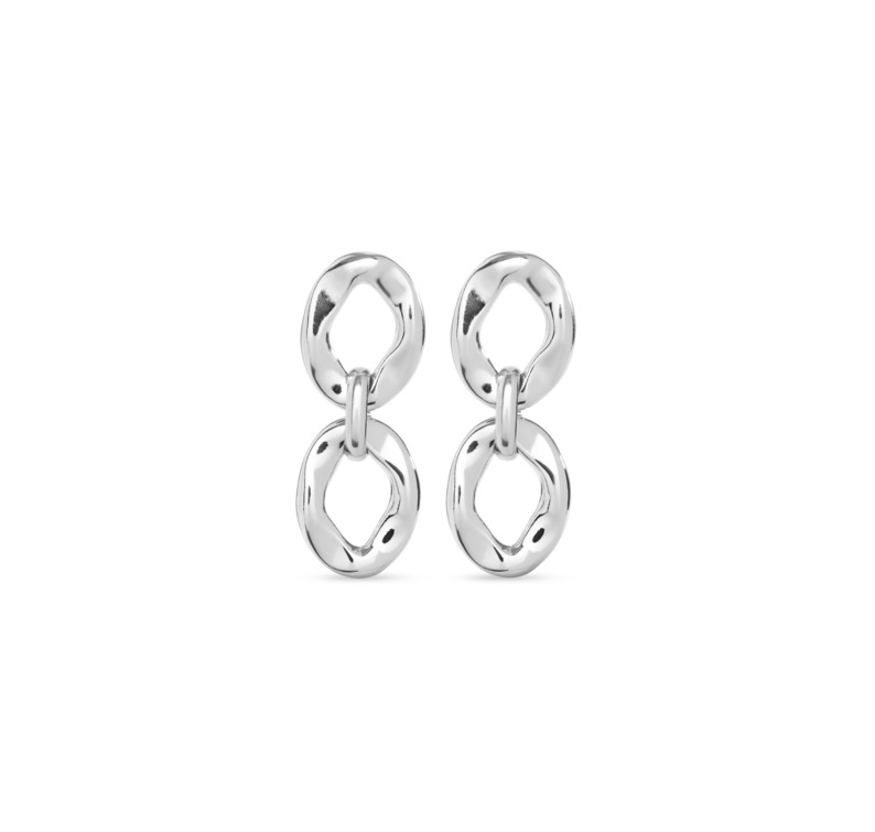 UNODE50 GROOVY SILVER PLATED DANGLE FASHION EARRINGS