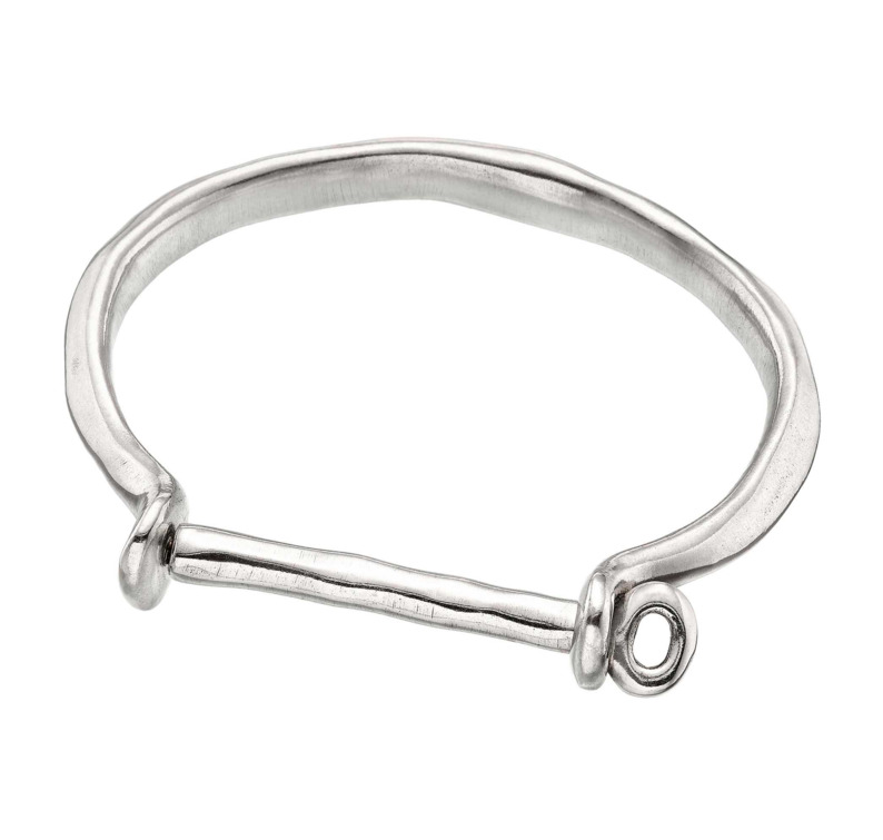 UNO DE 50 SHACKLED SILVER PLATED BANGLE BRACELET SIZE LARGE