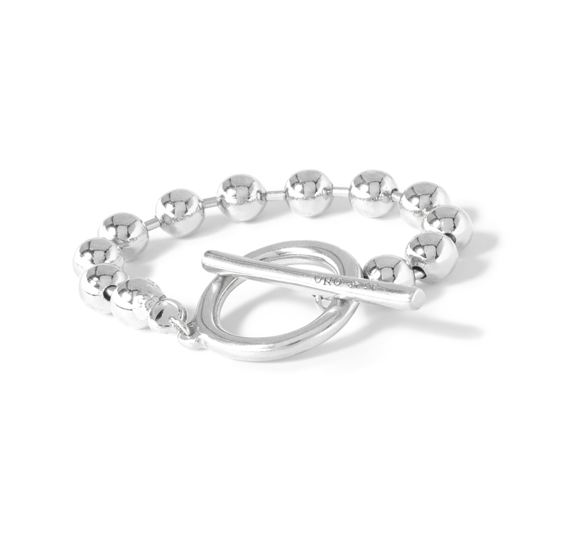 UNODE50 ON/OFF SILVER PLATED FASHION BRACELET SIZE: MEDIUM