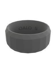 QALO MEN S CHARCOAL FACETED SILICONE RING SIZE 12