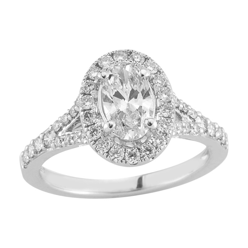 Oval Halo Engagement Ring