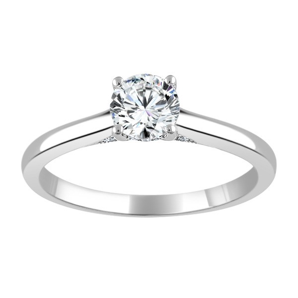 Round Hidden Halo Engagement Ring