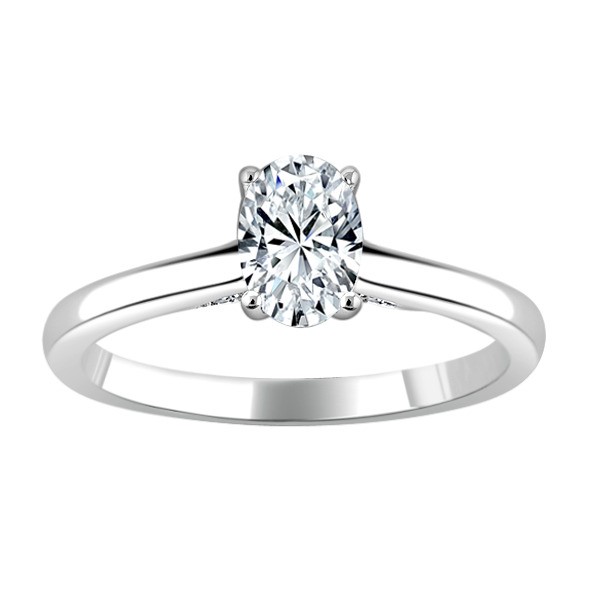 Oval Hidden Halo Engagement Ring