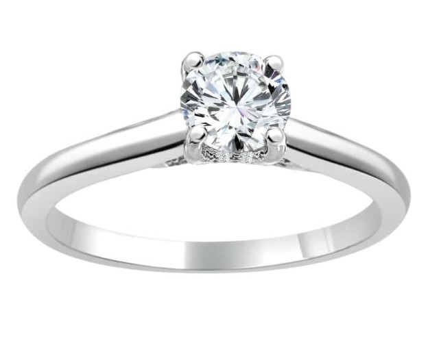 Round Hidden Halo Engagement Ring