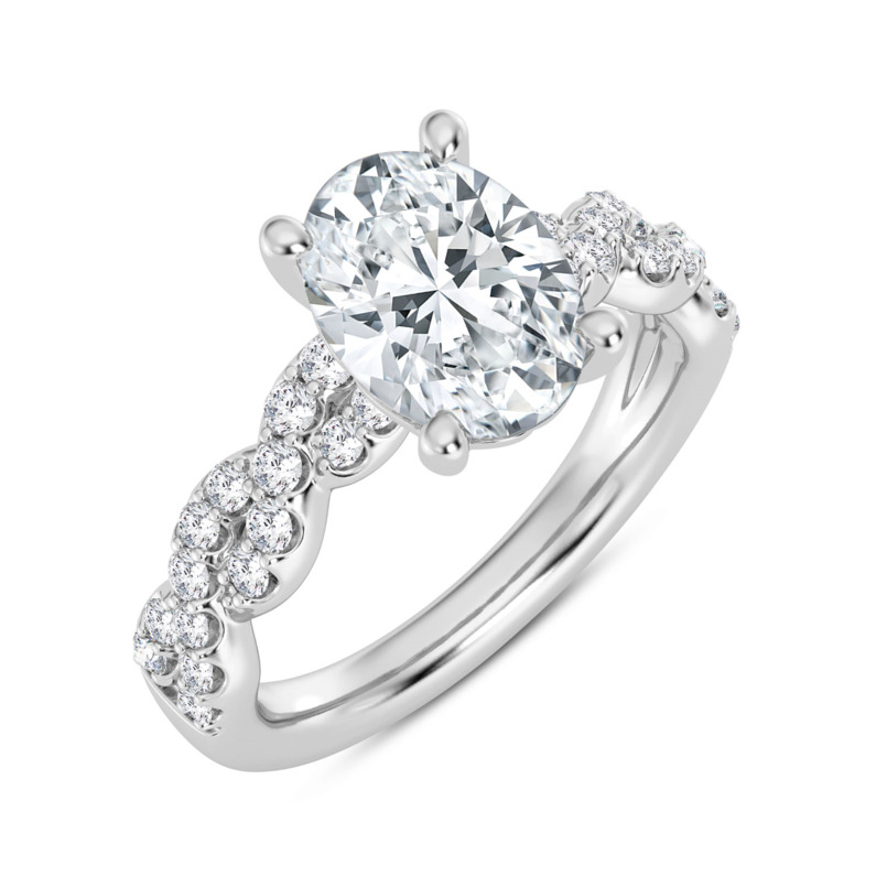 Oval Twist Engagement Ring Setting