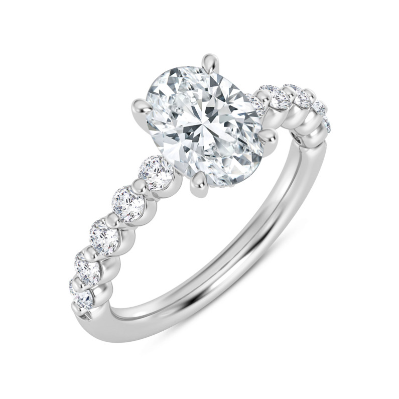 Oval Hidden Halo Engagement Ring Setting
