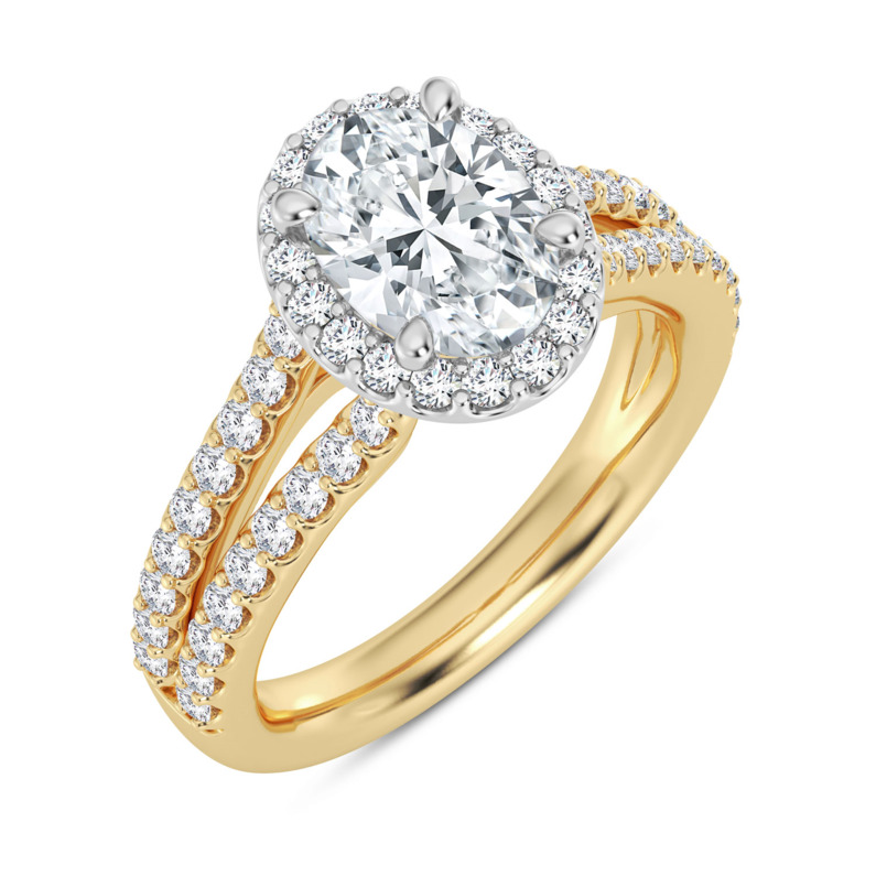 Oval Halo Engagement Ring Setting