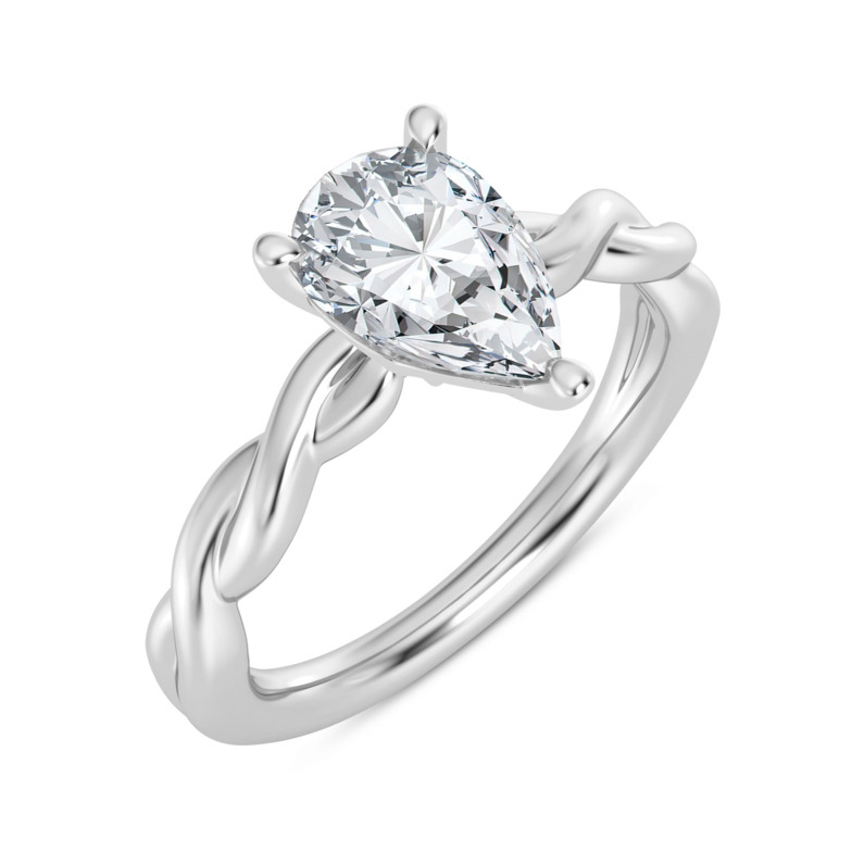 Pear Twist Engagement Ring Setting