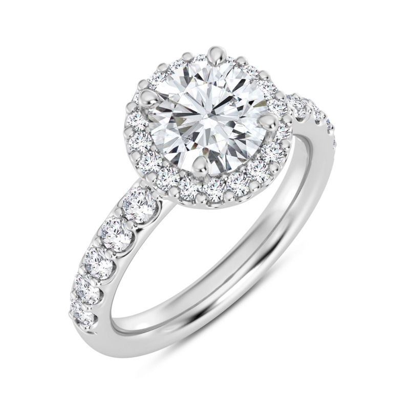 Round Halo Engagement Ring Setting