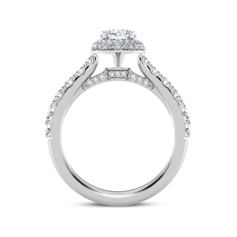 Round Double Halo Engagement Ring Setting
