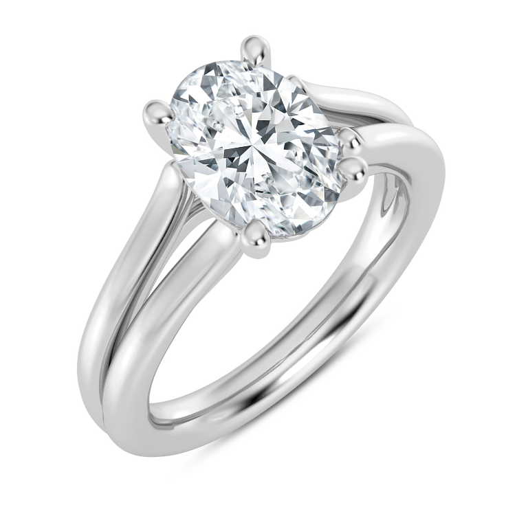 14K WHITE GOLD SPLIT SHANK SEMI-MOUNT RING SIZE 7 WITH 6=0.02TW ROUND F-G VS2 DIAMONDS   (5.65 GRAMS)