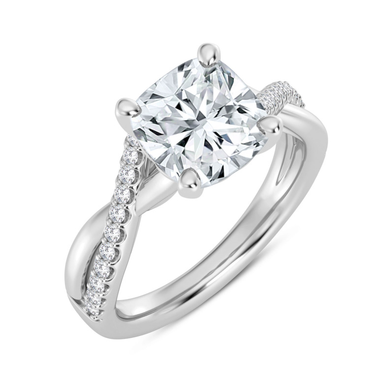 Round Twist Engagement Ring Setting