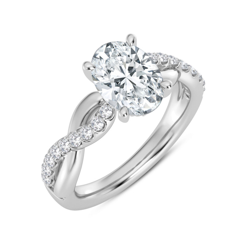 Oval Hidden Halo Engagement Ring Setting