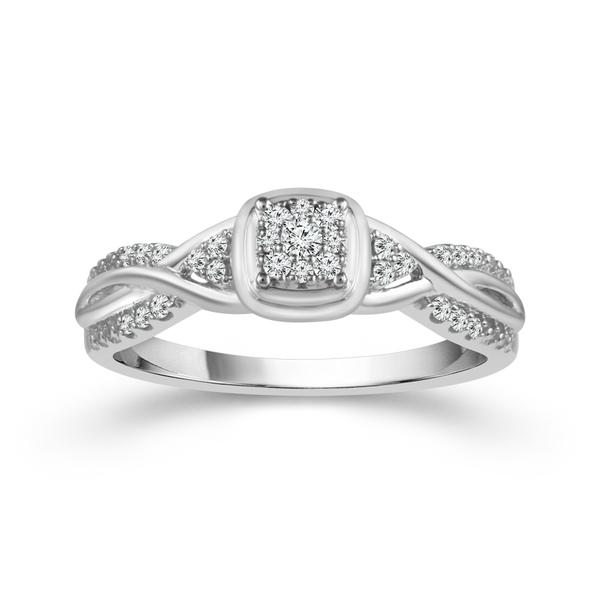 Round Cluster Engagement Ring