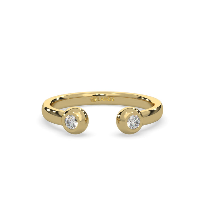 SPIRIT COLLECTION MODERN ELECTRUM BEZEL DIAMOND ASCENT FASHION RING SIZE 7 WITH 2=0.010TW ROUND H VS2 DIAMONDS  (1.65 GRAMS)