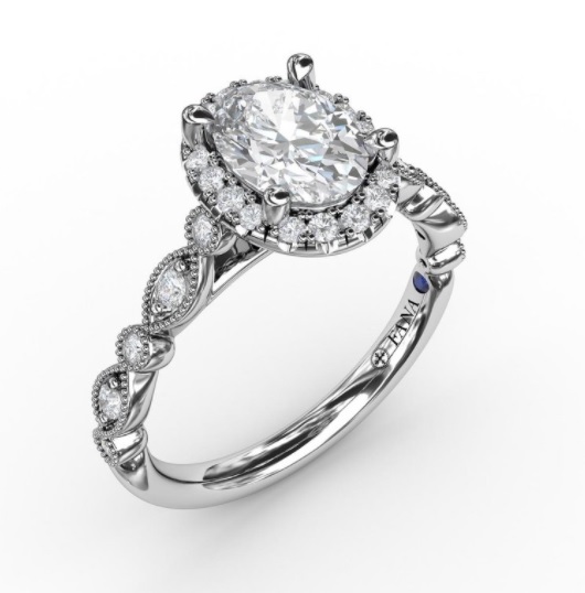 Round Halo Engagement Ring Setting