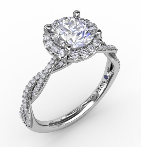 Round Halo Engagement Ring Setting