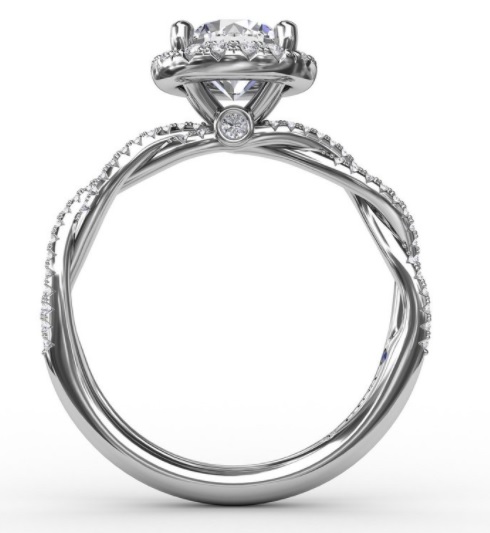 Round Halo Engagement Ring Setting