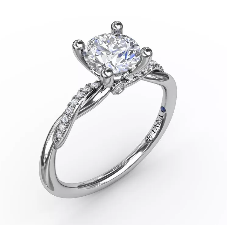 Round Twist Engagement Ring Setting